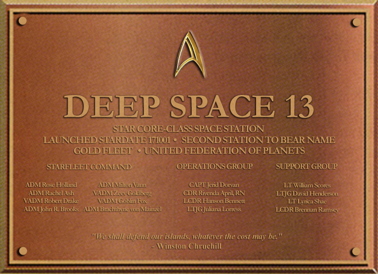 DEEP SPACE 13 Dedication Plaque